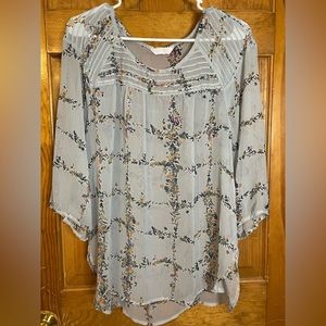 Sheer multi colored blouse